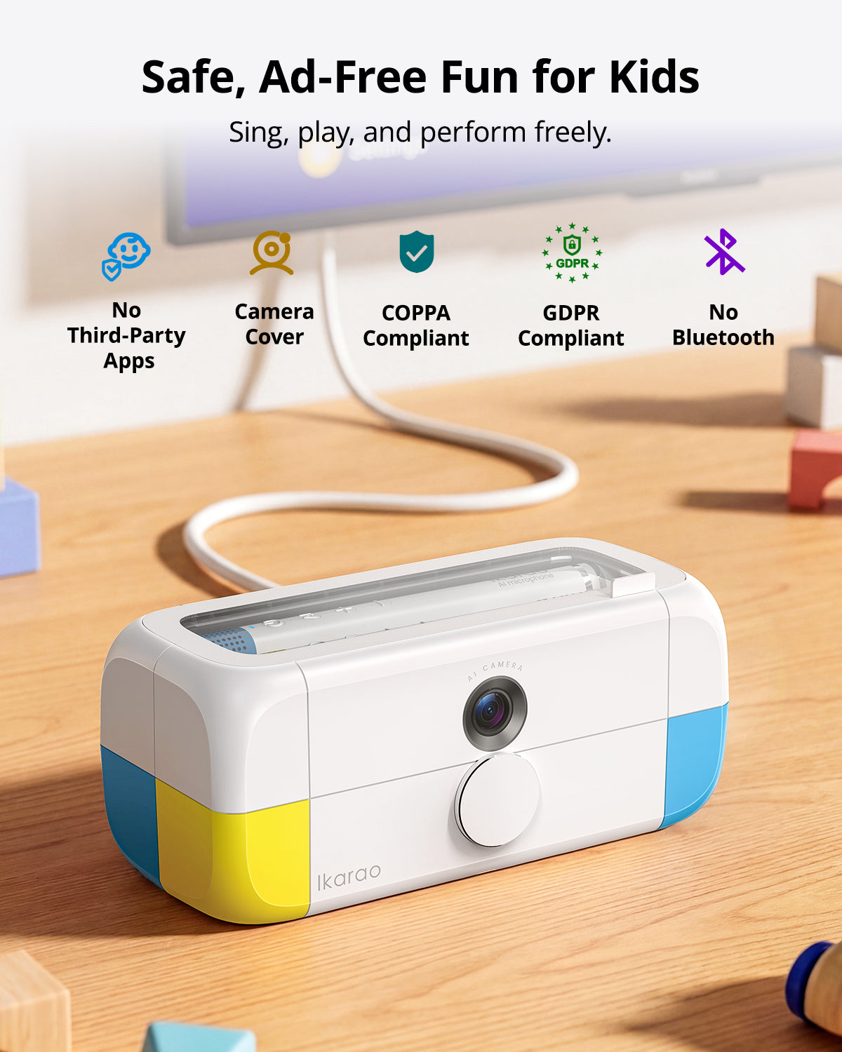 Ikarao Sparkle Karaoke Machine for Kids